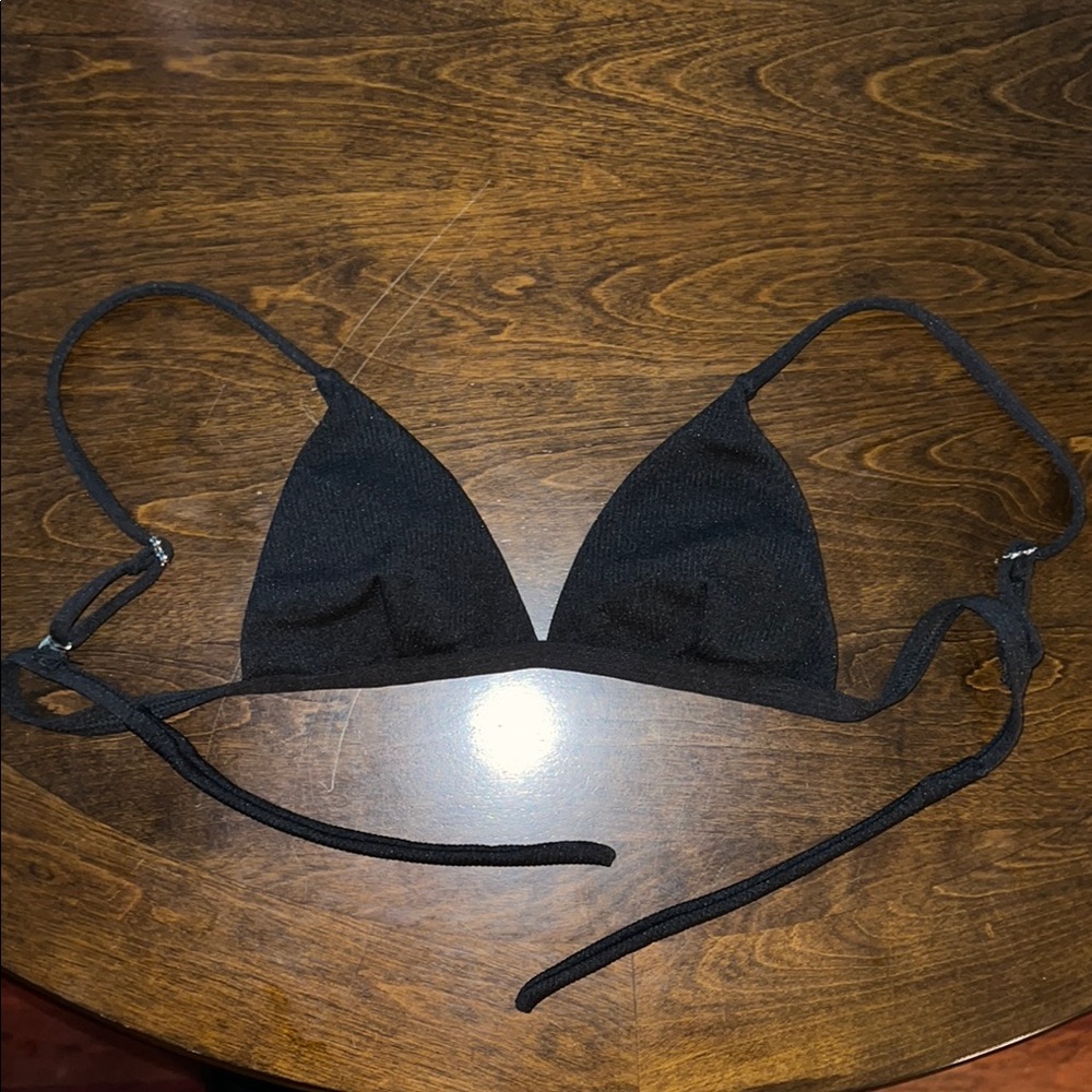 SHEIN Black Minimalist Triangle Bikini